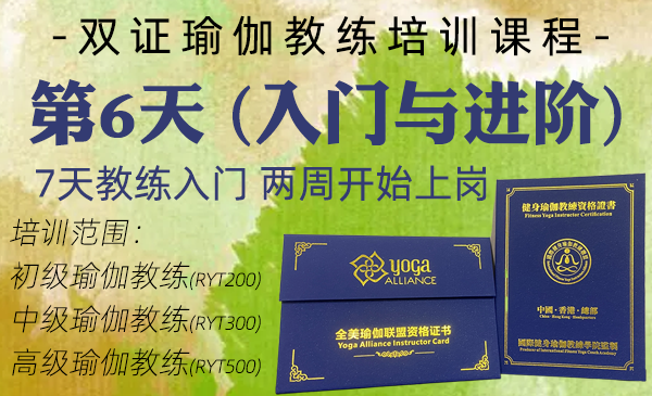 第6天；初中高瑜伽教练课程（双证瑜伽教练专属课程）